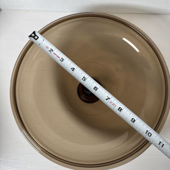 Round Pyrex Replacement Glass Lid Amber Color  10⅝”  Large - Picture 3 of 8